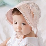 女宝宝帽子春夏公主帽女婴儿遮阳套头帽0-3-6-12个月太阳盆帽夏天