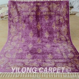 益隆紫红现代东方丝毯 手工编织地毯出口欧美 171x244cm