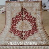 益隆喜庆中国红系家用手工真丝地毯 世界精品波斯地毯 168x244cm