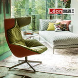 雷恩现代设计师牛角椅客厅样品房布艺老虎沙发椅简约休闲单人躺椅