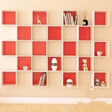 创意背景墙装饰架格子书架自由组合壁柜实木宜家方格隔板置物架