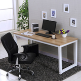 包邮简易钢木电脑桌书桌时尚简约双人办公桌台式家用写字台定制