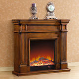 简约美式壁炉 实木欧式壁炉架 深色装饰取暖炉芯1.2/1.5米电壁炉