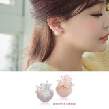 韩国清新s925纯银星星珍珠耳钉女 优雅百搭气质甜美两用耳饰饰品