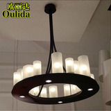 现代简约餐厅创意灯客厅灯个性长方形圆形蜡烛台吊灯卧室灯具灯饰