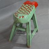 北京新古典绿色实木鲤鱼形创意梳妆凳子 休闲装饰板凳坐具家具