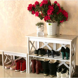 换鞋凳木塑欧式白色多层简易防尘穿鞋凳储物鞋架家用可坐鞋柜鞋架