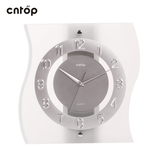 CNTOP玻璃创意热卖时钟不规则个性精工机芯白色客厅挂钟表包邮