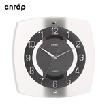 CNTOP创意简约时钟 现代挂钟静音办公室客厅黑白色壁钟玻璃钟