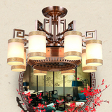 现代中式负离子风扇灯卧室客厅灯餐厅隐形风扇吊灯仿古复古吊扇灯