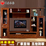现代中式电视柜组合柜影视柜客厅背景墙橡木高矮酒柜边柜住宅家具