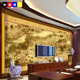 3D定制中式客厅沙发电视背景影视墙纸壁纸无缝大型壁画清明上河图