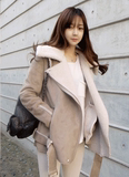 韩国代购minsshop女装秋冬热卖明星同款机车夹克羊羔毛皮毛呢外套