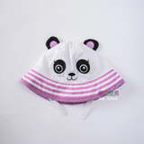 外贸 春夏新款纯棉儿童遮阳帽 熊猫造型婴儿太阳帽 宝宝透气盆帽