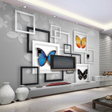 3D立体墙纸壁画客厅沙发电视背景墙温馨壁纸墙画环保墙纸蝴蝶花纹