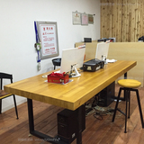 定制工业风餐厅桌椅实木餐桌复古创意铁艺家具简约书桌电脑办公桌