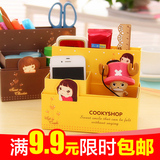 韩国可爱卡通小妞子纸质笔筒办公DIY桌面收纳盒 小物品收纳盒笔盒