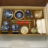 台湾陶瓷景泰蓝釉 香道用具套装14件套 香道套装工具 空熏炉套装