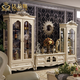 法莉娜 欧式酒柜电视柜组合实木 法式单双门客厅柜玻璃柜田园 H41