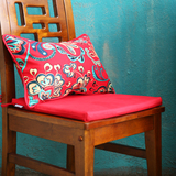 newhome原创婚庆全棉纯红色餐椅垫坐垫沙发垫可拆洗定做 结婚椅垫