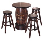 AC-01酒桶桌实木咖啡桌椅 吧凳碳化防腐 红酒桶架 休闲餐桌椅套件