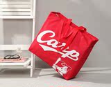 日单超好质量防水牛津布带拉链购物袋红色单肩包字母运动包拎书包