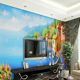 3D欧式新古典手绘油画墙纸壁画卧室电视背景墙布酒店壁纸地中海