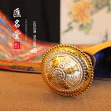 藏传佛教用品 唐卡轴头 头子合金双色精美雕花轴头 口径2.5cm一对