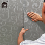 欧式客厅银灰色防水自粘壁纸 pvc简约仿古典立体加厚自贴背景墙纸