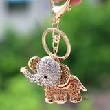 韩国创意饰品水晶泰国大象汽车钥匙扣圈链吊坠包包挂件男女生日礼