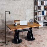 北欧风个性创意家具实木餐桌设计师办公桌工作台原木工作桌电脑桌