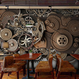 复古工业风齿轮重金属无缝大型壁画墙纸酒吧ktv网咖背景壁纸布686