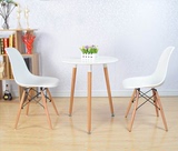 现代创意休闲咖啡塑料家用餐椅 会议办公书桌实木靠背椅子