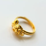 欧币黄金饰品仿真金貔貅开口戒指钱币纯铜镀金可调节戒指男女包邮