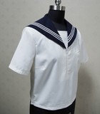 不皱买一件当2件！日本校服制服 日本夏季关东领3本水手服上衣