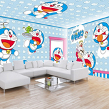 哆啦A梦叮当猫大型壁画 卡通男孩儿童房卧室墙纸 幼儿园KTV壁纸