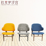 Larsen Chair拉尔森椅设计师简约创意个性北欧单人实木布艺沙发椅
