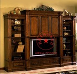 美式电视柜古典复古电视柜桦木电视柜客厅组合实木电视柜上海定制