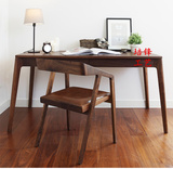 北欧宜家榆木书桌简约现代写字台实木电脑桌台式家用长方形办公桌