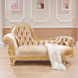 欧式贵妃椅 美人榻 新古典 双人沙发黄金色新古典 实木家具现货