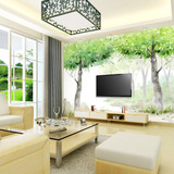 空间元素大型壁画墙纸 客厅电视沙发卧室背景墙手绘壁纸 绿树成荫