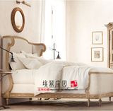 现货~出口法国欧式路易十六约瑟芬橡木复古双人床 高档实木雕刻床