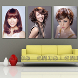 名匠 日韩美女发廊墙背景无框画美容美发型图片海报新款
