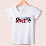 夏装新款短袖T恤女韩国supreme潮牌印花韩版宽松大码女装显瘦上衣