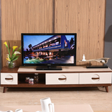 电视柜 现代简约可伸缩电视柜茶几组合吊柜小户型客厅板式家具