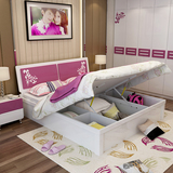 板式家具简约现代1.8米大床气动高箱收纳储物床1.5米带抽屉双人床