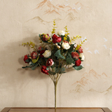 把束玫瑰仿真花单支欧式假花玫瑰花家居客厅餐桌摆件装饰花瓶花艺