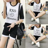 exo衣服夏装女学生同款短袖三辑Monster应援服宽松T恤纯棉上衣女
