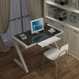 简约现代 钢化玻璃电脑桌台式家用办公桌 简易学习书桌写字台