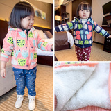 冬季女童棉衣外套新款女宝宝棉服加绒加厚婴儿棉衣0-1-2-3岁韩版